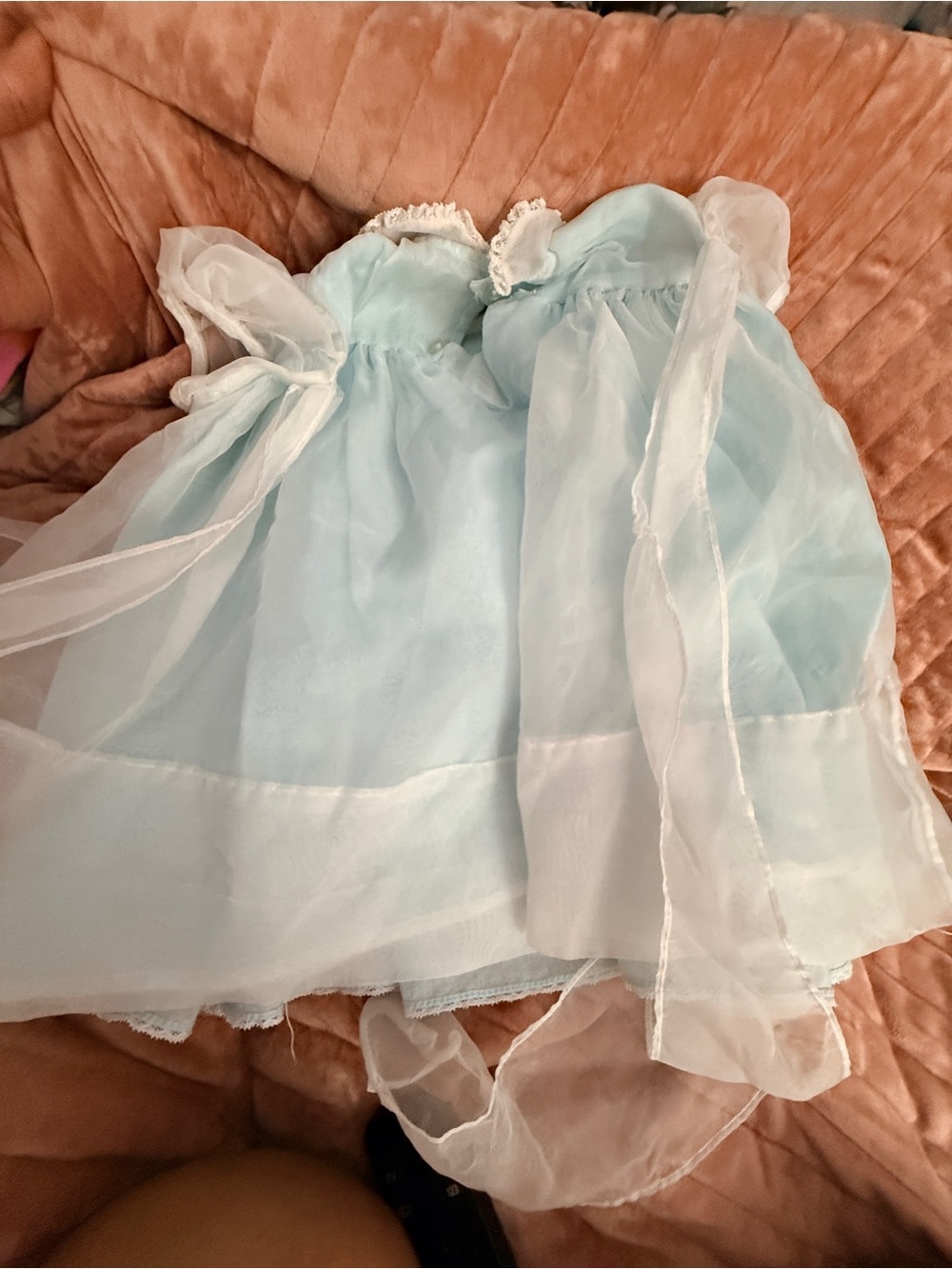 Light Blue Chiffon & Tulle Formal Dress for Girls